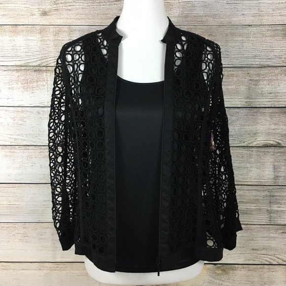 Samuel Dong Sweaters - Samuel Dong Jacket and Tank Open Circle Full Zip